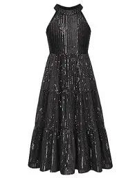 Produktbild: GRACE KARIN Mädchen Ärmellos Festlich Glitzer Festkleid mit Pailletten Neckholder Cocktailkleid Partykleid Schwarz 14 Jahre