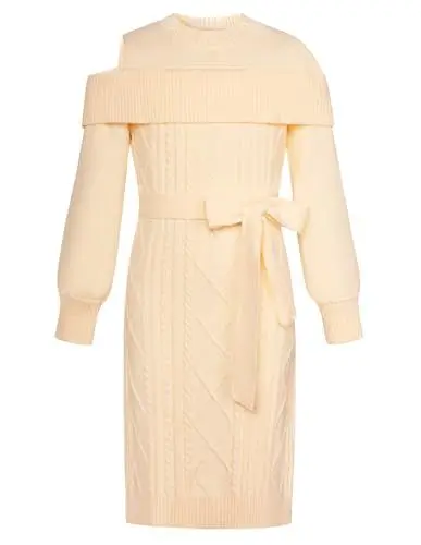 Produktbild: GRACE KARIN Mädchen Langarm Pullover Kleid Rundhals lässig trägerlos Strickkleider Aprikose 7Y