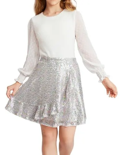 Produktbild: GRACE KARIN Mädchen Pailletten Minirock Glitzernder Kurzer Kinderrock Kleinkinderrock Tutu Mädchenkleidung 5–6 Jahre