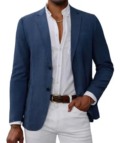 Produktbild: GRACE KARIN Sakko für Herren Langarm Dünner Blazer für Hochzeit Business Party Cocktail Königsblau L