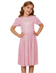 Produktbild: GRACE KARIN Mädchen Glitzer Pailletten Partykleid Prinzessinnenkleid Blumenmädchenkleider Rosa 11-12 Jahre