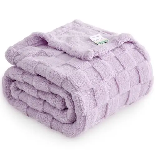 Produktbild: Gracelife Kuscheldecke Flauschig Decke Wolldecke Reisedecke Fleecedecke Sofa überwurfdecke Warm Weich Sofadecke Decke Couch Blanket für die ganze Saison Gebrauch Wohn Kuscheldecken (Lila, 130 x 150cm)