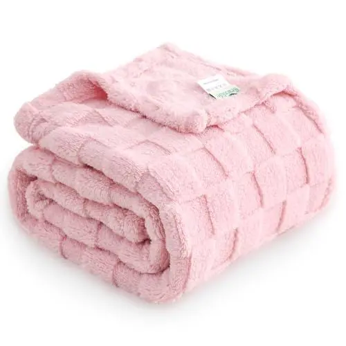 Produktbild: Gracelife Kuscheldecke Flauschig Decke Wolldecke Reisedecke Fleecedecke Sofa überwurfdecke Warm Weich Sofadecke Decke Couch Blanket für die ganze Saison Gebrauch Wohn Kuscheldecken (Pink, 130 x 150cm)