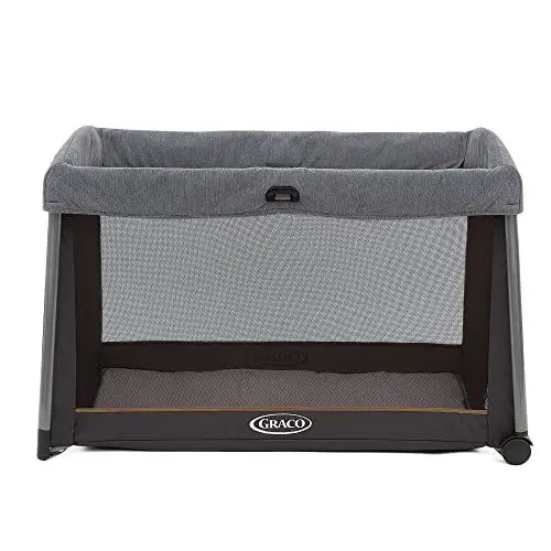 Produktbild: Graco FoldLite™ Reisebett, ab Geburt bis ca. 3 Jahre (0-15 kg), zusammenklappbar, leicht, Transporttasche, grau/schwarz, Shadow