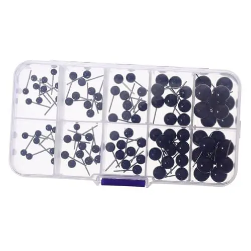 Produktbild: GRADENEVE 100st Schwarze Puppenaugen Sicherheitsaugen Für Das Handwerk Stofftierauge Zum Häkeln Kuscheltiere Plüschpuppe Kawaii Sicherheitsaugen Cartoon-plüschtier Rostfreier Stahl Black