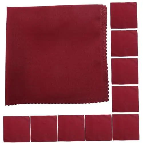 Produktbild: GRADENEVE 10er-Set Stoffservietten in Reinem Dunkelrot 48 X 48 cm Polyester Robust Maschinenwaschbar Geeignet Für Hochzeiten