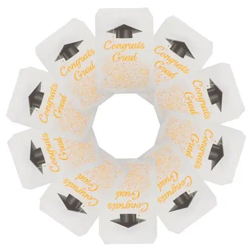 Produktbild: GRADENEVE 10stücke Papier Geschenktüten Für Abschlussfeiern Weiße Partybeutel Für Süßigkeiten Und Mitgebsel Für Feiern Und Anlässe