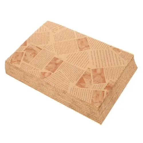 Produktbild: GRADENEVE 120blätter Fettdichtes Brotpapier Für Sandwiches Und Snacks Wasser Und Ölbeständig Im Retro-design Für Fritteuse Und Backofen Für Täglichen Gebrauch