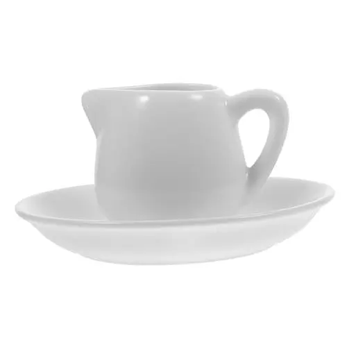 Produktbild: GRADENEVE 1 Satz Milchkännchen Aus Keramik Krug Für Kaffeesahne Milchaufschäumer Soße Servierkrug Kaffeetassen Kanne Zum Servieren Von Milch Sauce Sahne Spender Für Honigkrüge Milchkrug Weiß