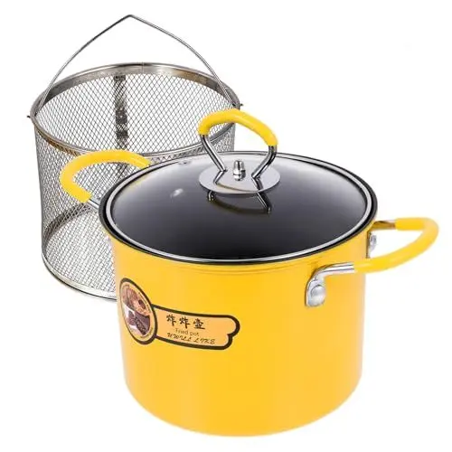 Produktbild: GRADENEVE 1 Set Fritteuse Mit Sieb Fritteuse Zum Arbeiten Auf Grillplatte Antihaftbeschichtete Bratpfanne Wok Flache Bratpfannen Tiefe Bratpfanne Bratpfanne Mit Korb Vertiefte