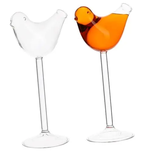 Produktbild: GRADENEVE 2st Birdie Weinglas Trinkgeschirr Brandy Schüsseln Burd Wein Dekantieren Lustige Glaswaren Schicke Trinkgläser Martini-becher Flamingo-cocktailgläser Parteien Vogelglas Transparent