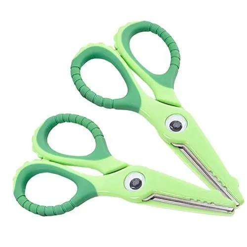 Produktbild: GRADENEVE 2st Kinderschere Kinderwerkzeuge Schere Kinder Nähschere Scheren Für Kinder Im Alter Von 8–12 Jahren Kindersichere Schere Wohnaccessoires Praktische Büroschere Green Metall