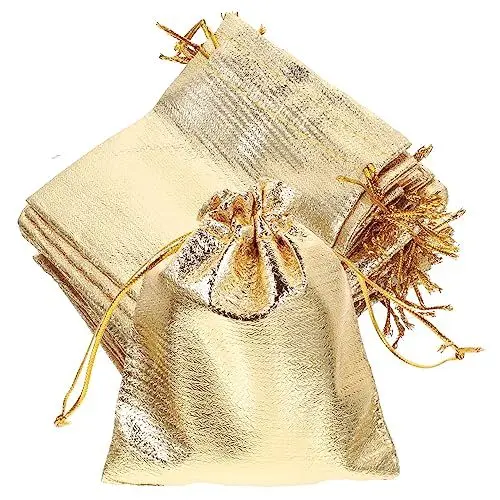 Produktbild: GRADENEVE 30 Stück Schmuckbeutel Mit Kordelzug Stoffbeutel Geschenkbeutel Partybeutel Verpackung 10x15 Cm Baumwolle Mehrfarbig