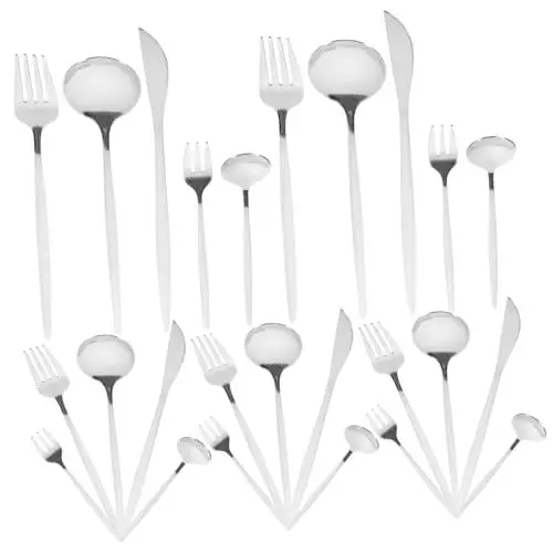 Produktbild: GRADENEVE Elegantes 30-teiliges Servierbesteck-set Aus Edelstahl Mit Löffel Besteck Und Geschirr