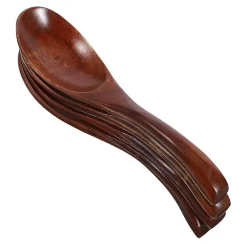 Produktbild: GRADENEVE 4pc Holz Suppe Löffel Löffel Wiederverwendbare Dessert Salat Elegante Rühren Für Küche