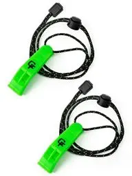 Produktbild: Gradient Fitness Emergency Whistles (2 Pack) | Loud Pealess Plastic Survival Whistle with Adjustable Lanyard, Clip & Reflective Stitching.Quick Safety Access for Swimming, Boating, Surfing, Hiking (1)