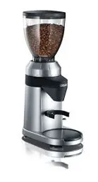 Produktbild: GRAEF. CM800 - Elektrische Kaffeemühle, Aluminiumgehäuse, Bohnenbehälter 350g, Edelstahl-Kegelmahlwerk, 40 Mahlgrade, Kaffeemühle Siebträger, Antistatik-Einsatz, Aluminium-Schaufelrad, 128 W, Silber