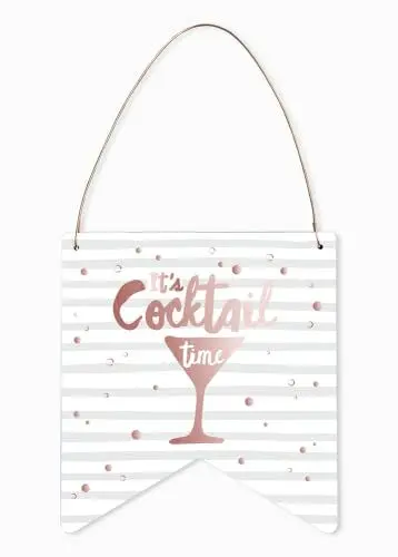Produktbild: Grafik Werkstatt Deko-Schild mit Kupfer | Wimpel | Wand-Dekoration | It´s Cocktail Time