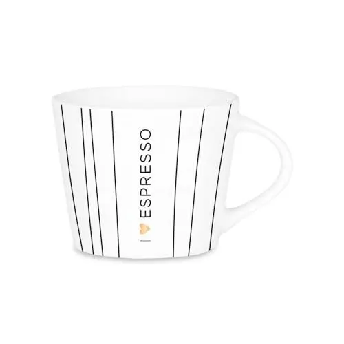 Produktbild: Grafik Werkstatt Espresso-Tasse mit Echtgold | Porzellan Tasse | 50 ml | I love espresso, Weiß