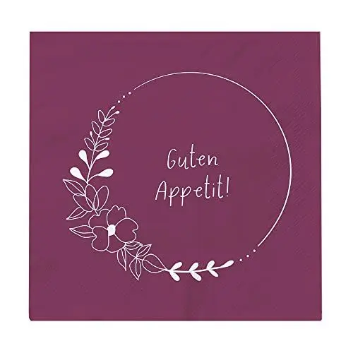 Produktbild: Grafik Werkstatt Servietten mit Spruch | 20 Stück | 12,5 x 12,5 cm | purple | Guten Appetit