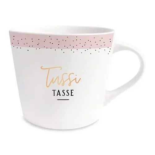 Produktbild: Grafik-Werkstatt Kaffee-Tasse mit 100% Echtgold | Porzellan Tasse | 420 ml | Tussi Tasse, Weiß, 61566