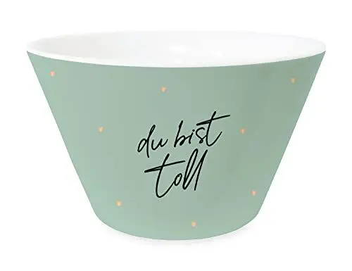 Produktbild: Grafik-Werkstatt Müsli-Schale mit 100 % Echtgold | Porzellan Schüssel | du bist toll, Grün