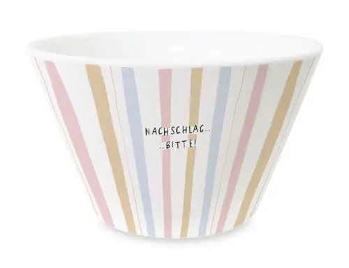 Produktbild: Grafik-Werkstatt Müsli-Schale mit Echtgold Porzellan Schüssel Nachschlag bitte 61639 Bunt