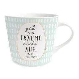 Produktbild: Grafik-Werkstatt Werkstatt Kaffee-Tasse mit 100% Echtgold | Porzellan Tasse | 420 ml | Träume, 61490, Blau