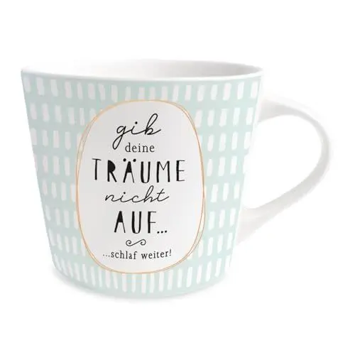 Produktbild: Grafik-Werkstatt Werkstatt Kaffee-Tasse mit 100% Echtgold | Porzellan Tasse | 420 ml | Träume, 61490, Blau