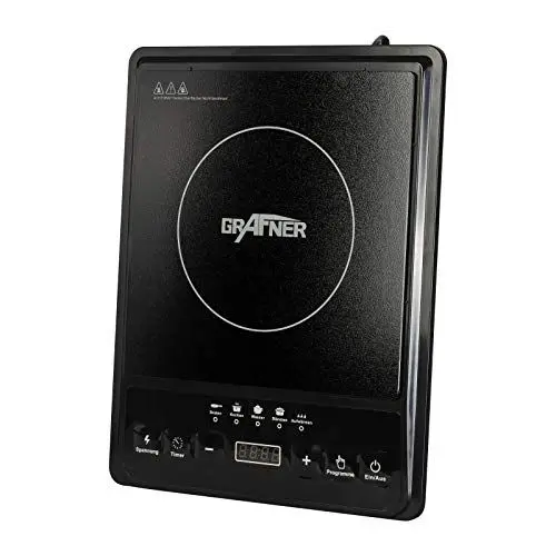 Produktbild: Grafner Induktionskochplatte mit 2000 Watt, LED Display, 180 Minuten Timer, Soft-Touch, digital, 5 Programme, Kochfeld Induktion Einzelkochfeld