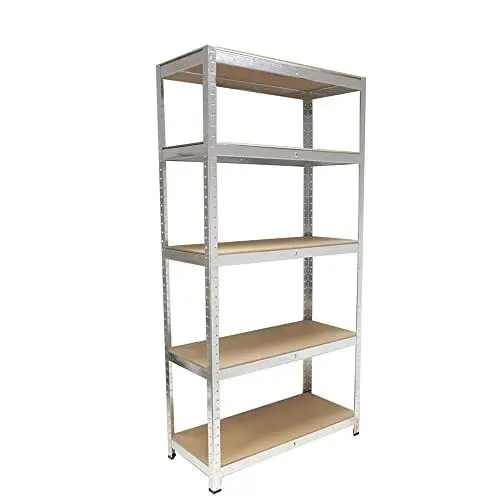 Produktbild: Grafner Schwerlastregal mit 5 Böden aus MDF, maximale Belastung 375 kg, abgerundete Ecken, 75x30x172 cm, Steckregal, Lagerregal Kellerregal