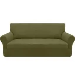 Produktbild: Granbest Strecken Sofabezug 3 Sitzer Superweich Elasthan Sofaüberwurf für Hunde Haustier Couchbezug Möbelschutz mit Elastischen Boden (3 Sitzer, Avocado Grün)
