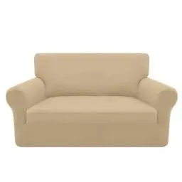 Produktbild: Granbest Stretch 2 Sitzer Bezug sofaüberwurf weicher Mikrofaser Couchbezug Rutschfester Sofabezug Elasthan Couch überzug Möbelschutz für Hunde, Haustiere (2 Sitzer, Kamel)