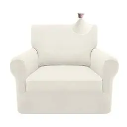 Produktbild: Granbest Stretch Couchbezug Superweiche Mikrofaser Sesselbezug Sofa überzug Elasthan Sofabezug Möbelschutz mit Anti-Rutsch-Schaum (1 Sitzer, Creme)