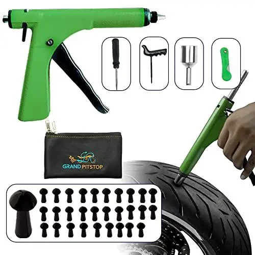 Produktbild: GRAND PITSTOP 36 Pcs Tubeless Tire Gun Puncture Repair Kit with Mushroom Plug for Tyre Punctures and Flats on Cars, Motorcycles, ATV, Trucks & Tractors (15 Mushroom Plugs)