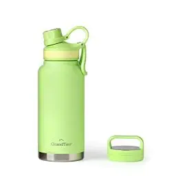 Produktbild: GRANDTIES 2 Deckel Sport Edelstahl Wasserflasche,946 ml, Wiederverwendbare Wide Mouth Vakuumisolierte Wasserflaschen, kälteste Wasserflasche für Männer und Frauen (Frische Minze, 32 oz)