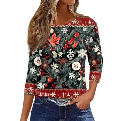 Produktbild: Graphic Hoodies Scene Clothes Scene Clothes Christmas Sweatshirts for Women Youth Basketball Eagles Christmas Sweater Shirt for Women Petite Tops for Women Quarter Sleeve Blau S