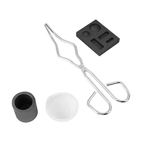 Produktbild: Graphit-Tiegel-Kit, Barrenform-Set Hochreines Quarzglas-Material Zange + Schüssel + Kombi-Barren-Schmelz-Kit Form Zum Schmelzen von Metall, Platin, Gold, Silber, Kupfer, Messing