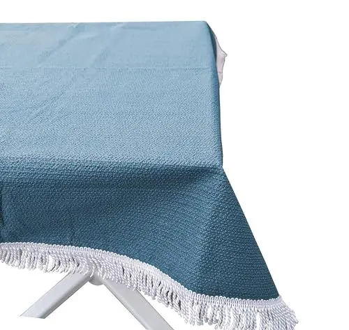 Produktbild: GRASEKAMP Qualität seit 1972 Gartentischdecke 130cm Rund Blau Weichschaum Witterungsbeständig Wetterfest geschäumt Pflegeleicht abwaschbar