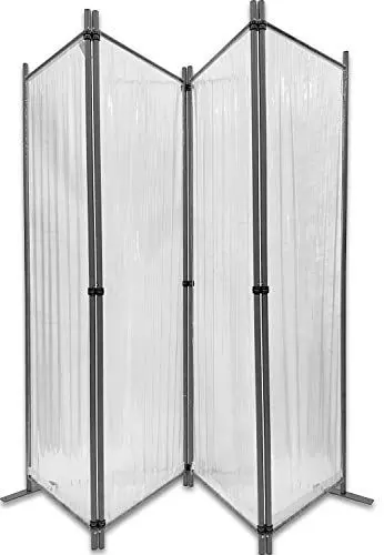 Produktbild: GRASEKAMP Qualität seit 1972 Paravent 225x170cm - 4tlg. transparent - Paravent Raumteiler Trennwand Sichtschutz