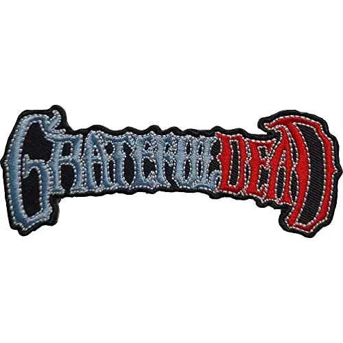 Produktbild: Rock Off officially licensed products Grateful Dead Patch Band Logo Nue offiziell Schwarz Woven Iron On 120 x 45mm Accessory Size