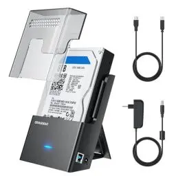 Produktbild: GRAUGEAR Festplatten-Docking-Station, Festplattengehäuse, USB3.0 USB-A & USB-C, für 2,5/3,5 Zoll SATA HDD/SSD, UASP Unterstützung, Werkzeuglos