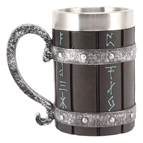 Produktbild: GRCFUMO Retro-Bierkrug-Produkt, individueller Bierkrug-Becher aus Edelstahl, praktischer großer Wasserbecher, Fruchtsäfte-Becher für Kaffee-Dekoration, Ornament