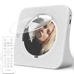 Produktbild: Greadio CD-Player Tragbar mit Bluetooth 5.0,CD-Musik-mit Fernbedienung,HiFi-Sound-Lautsprecher,Staubschutz,LED-Bildschirm,FM-Radio,unterstützt AUX/USB,Kopfhörerbuchse für Geschenk,Zuhause