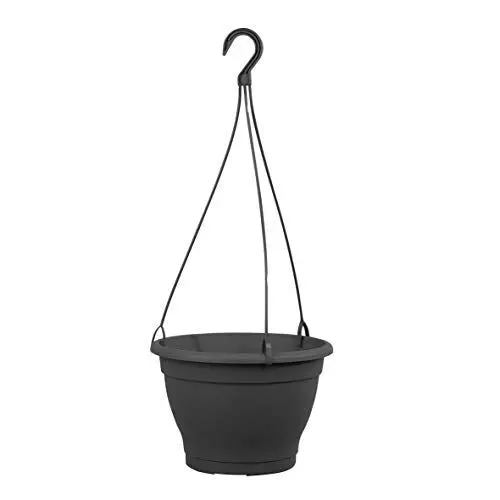Produktbild: greemotion Blumenampel Lea, Kunststoff-Hängeblumentopf in Anthrazit, Ø 25 cm