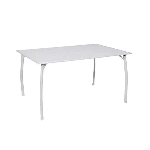 Produktbild: greemotion Gartentisch Toulouse - Esstisch Garten rechteckig - Tisch aus Metall, kunststoffummantelt - Balkontisch Weiß - Tisch für Terrasse, Balkon & Garten