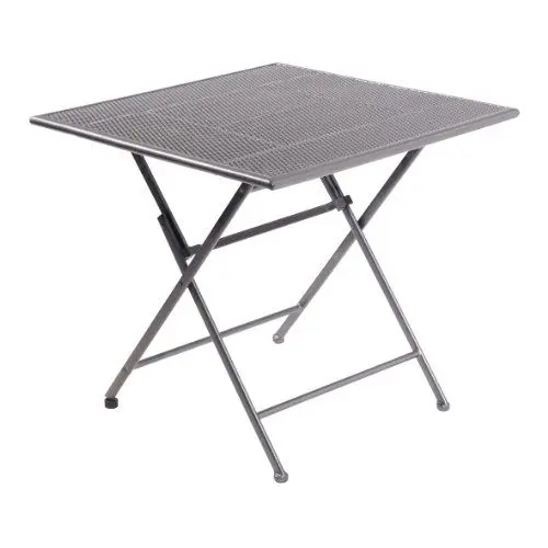 Produktbild: greemotion Klapptisch Toulouse eisengrau, Terassentisch mit Niveauregulierung, Tisch mit feiner Streckmetallplatte aus kunststoffummanteltem Stahl, Maße ca. 80 x 80