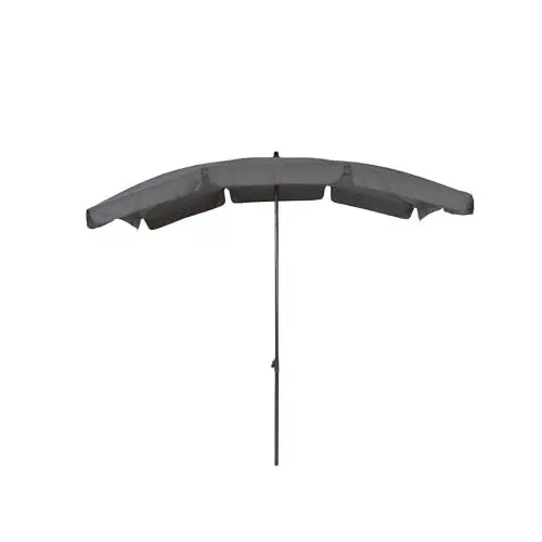 Produktbild: greemotion Sonnenschirm mit UV-Schutz - Balkonschirm in Anthrazit-Grau - Gartenschirm knickbar - Terrassenschirm rechteckig - Outdoor-Schirm für Balkon, Terrasse & Garten