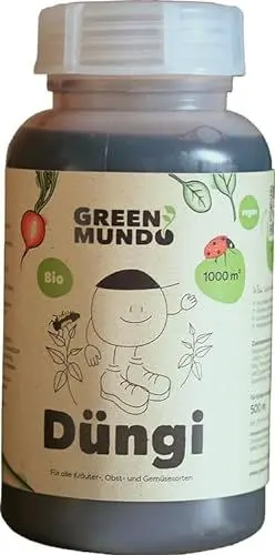 Produktbild: GREEN MUNDO - Düngi 500 ml - flüssiger, organischer All-In-One Bio-Dünger, auch für Cannabis, Bio Hanfdünger - DE-ÖKO-009