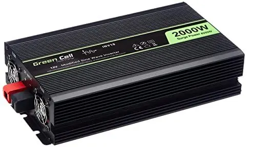 Produktbild: Green Cell® 2000W/4000W 12V auf 230V Volt kfz Spannungswandler Wechselrichter Power Solar Inverter DC AC Umwandler Stromwandler Fahrzeuge Wohnwagen Auto Modifizierte Sinus Sine Wave Autoladegerät